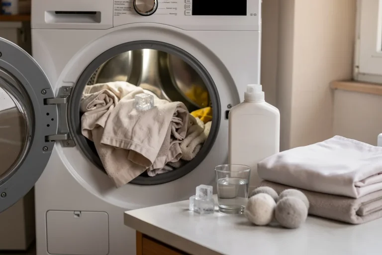 Bucato più morbido senza ammorbidente: il trucco del cubetto di ghiaccio in asciugatrice